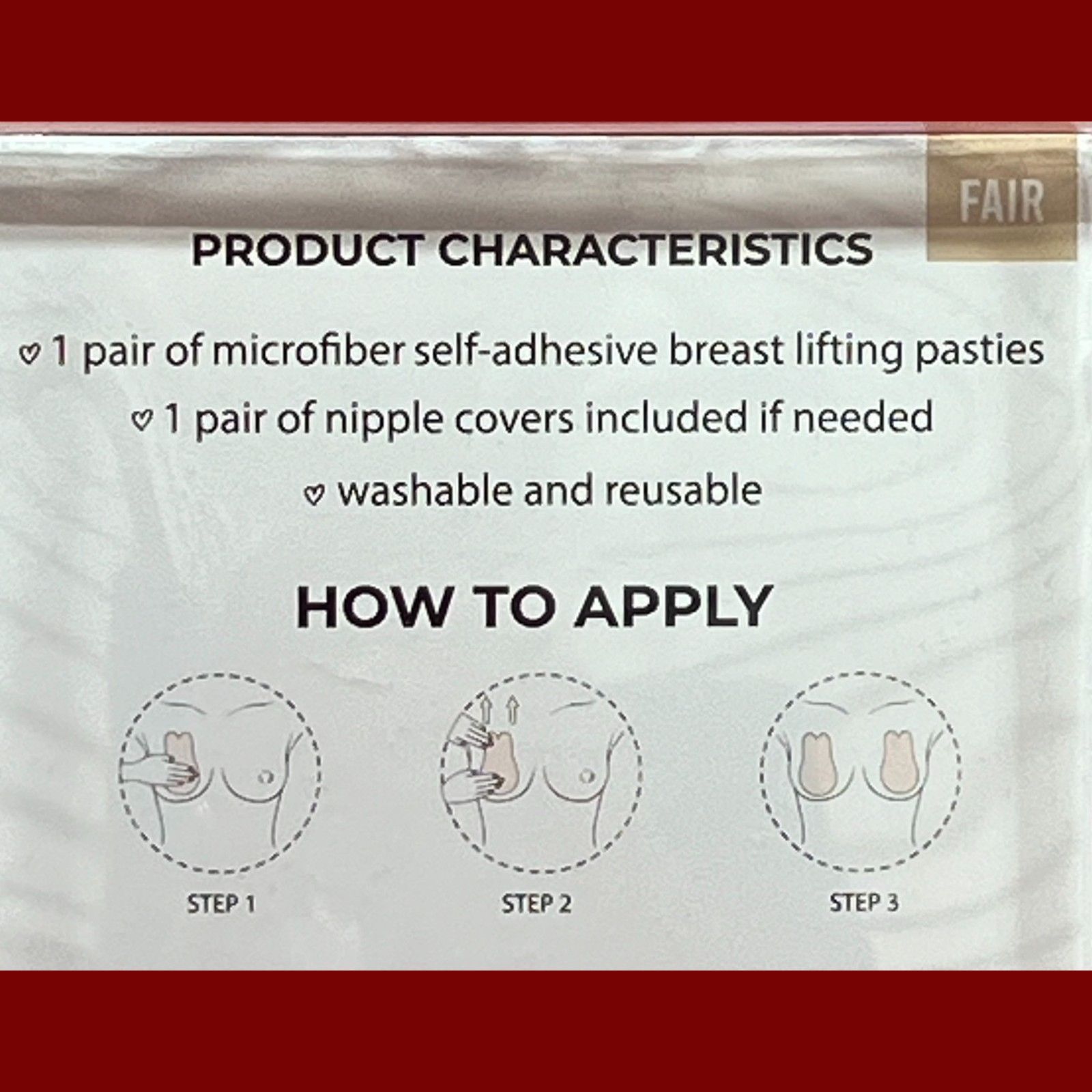 Other True By Rue 21 - Microfiber Adhesive Lifting Pasties - Fair Size ONE SIZE - 7 Thumbnail