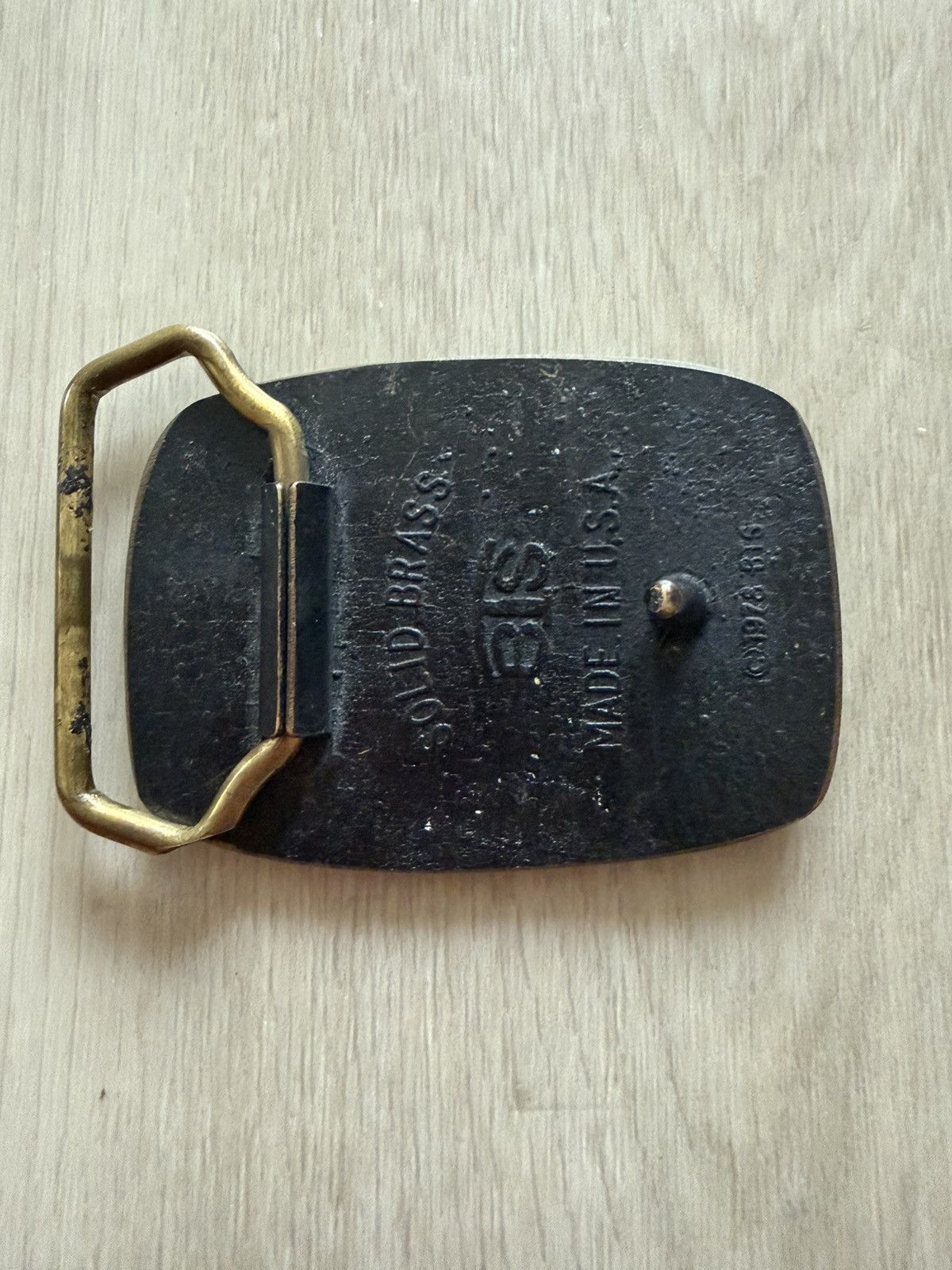Vintage Vintage 70s 80s Solid Brass Large Mouth Bass Belt Buckle USA Size ONE SIZE - 2 Thumbnail