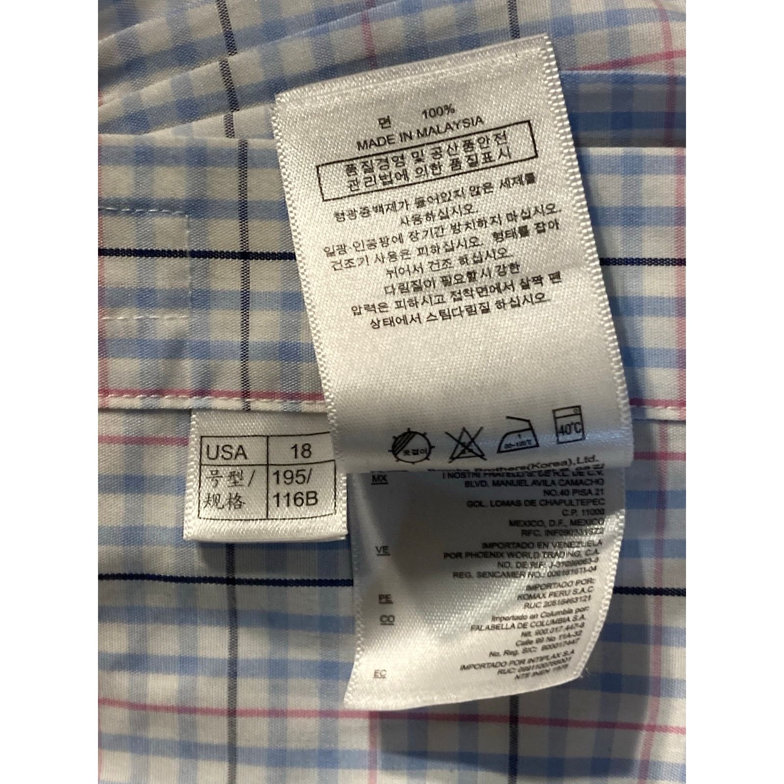 Brooks Brothers Brooks Brothers Regent Fit Men's 18-35 Plaid Non-Iron Shirt Size US L / EU 52-54 / 3 - 6 Thumbnail