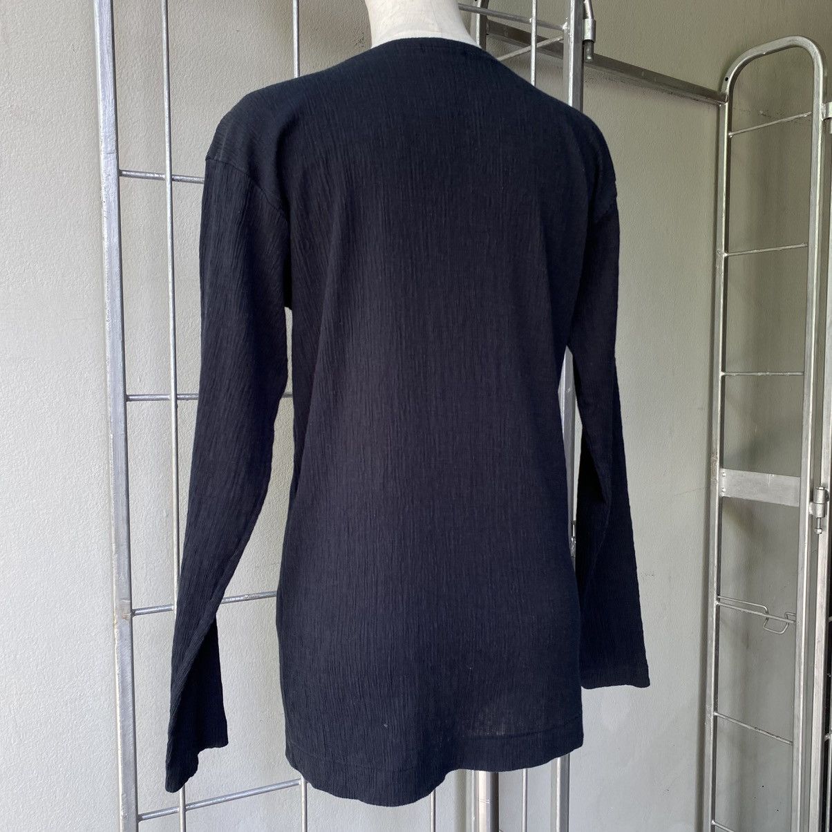 Issey Miyake Plantation Black Crinkled Stretch Long Sleeve Top Size M / US 6-8 / IT 42-44 - 21 Thumbnail