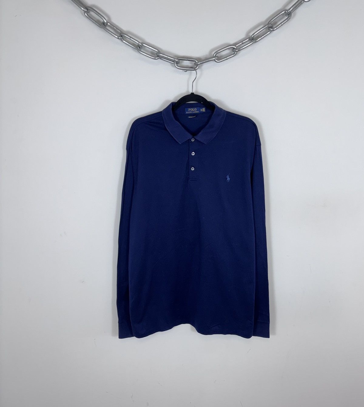 Polo Ralph Lauren Polo Ralph Lauren Custom Slim Blue Long Sleeve Polo Shirt Size US XXL / EU 58 / 5 - 1 Thumbnail