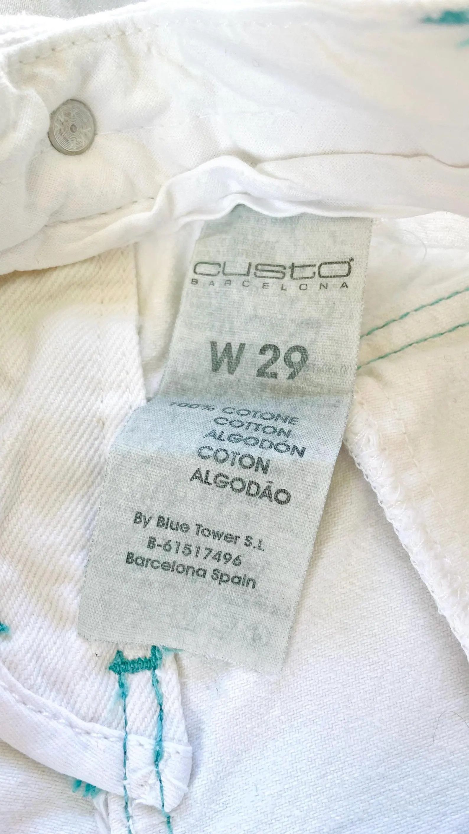 Custo Barcelona Y2K Custo Barcelona White Capri | Pedal Pushers | XS–S W29 Size 29" - 6 Thumbnail