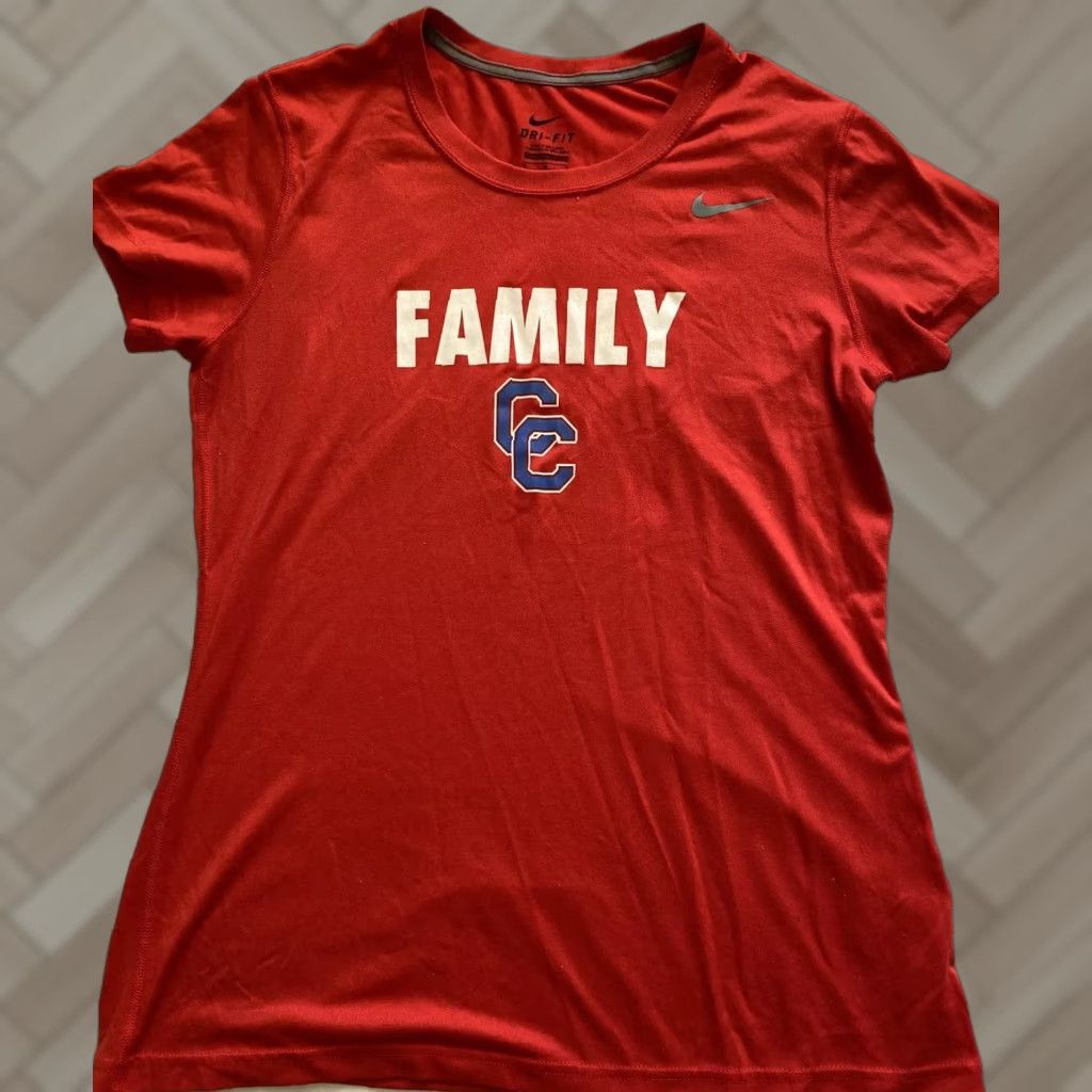 Nike Nike Dri-Fit T Shirt Top Women’s M Red Running Crew Neck Short Sleeve Pullover Athletic Breathable Reflective Size M / US 6-8 / IT 42-44 - 1 Thumbnail