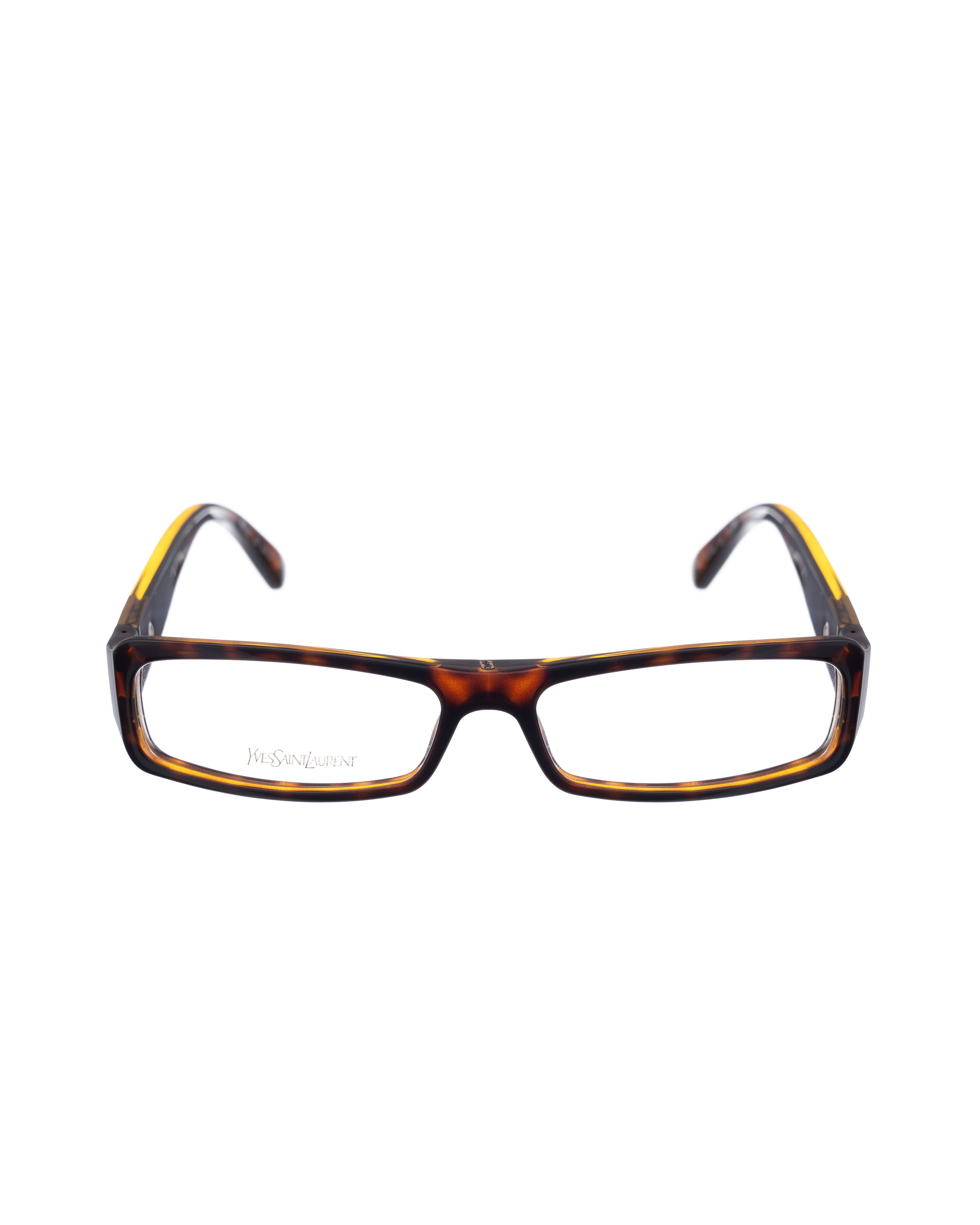 Yves Saint Laurent Yves Saint Laurent 00s Dark Havana Glasses with Silver Logo Size ONE SIZE - 3 Thumbnail