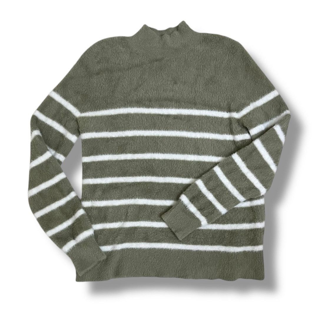 Bailey 44 Bailey 44 fuzzy mock neck stripe sweater olive green white Size M / US 6-8 / IT 42-44 - 4 Thumbnail