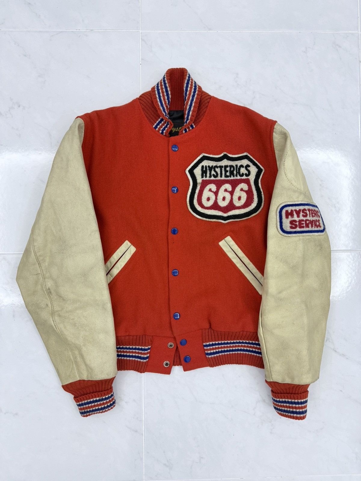 Hysteric Glamour 💥RARE💥90s HYSTERIC GLAMOUR 666 Varsity Letterman USA🇺🇸 Jacket Size US M / EU 48-50 / 2 - 14 Thumbnail