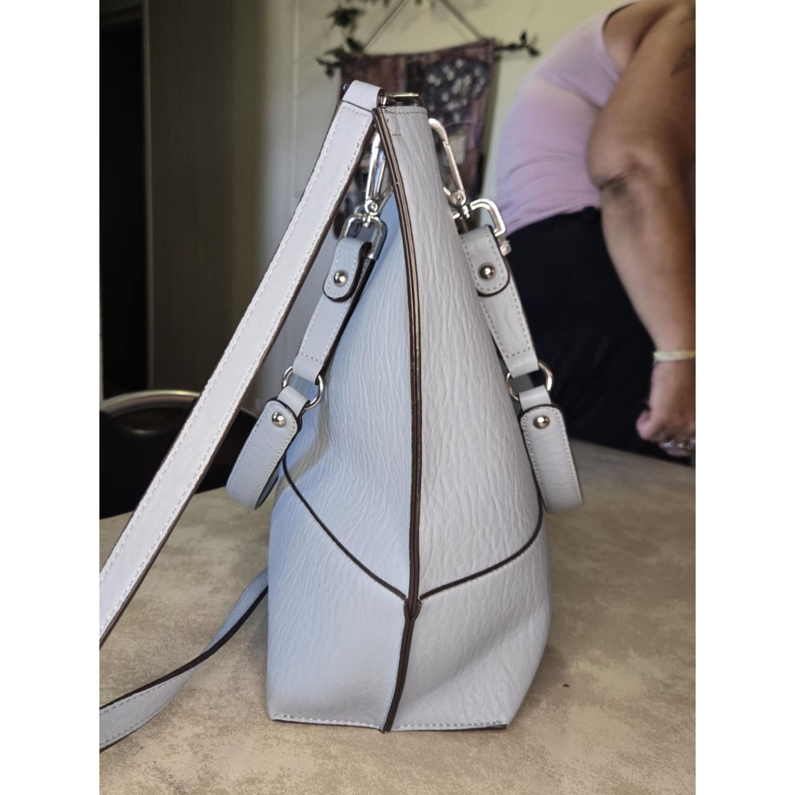 Calvin Klein Calvin Klein blue reversable leather tote matching pouch Size ONE SIZE - 4 Thumbnail