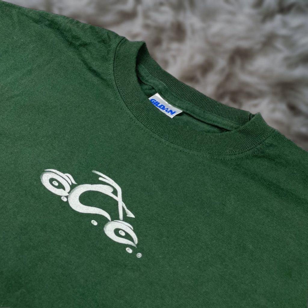 VINTAGE ORANGE COUNTY CHOPPERS T-Shirt MEN Green 100% Cotton Long Sleeve Medium Regular Graphic Print Two-Sided