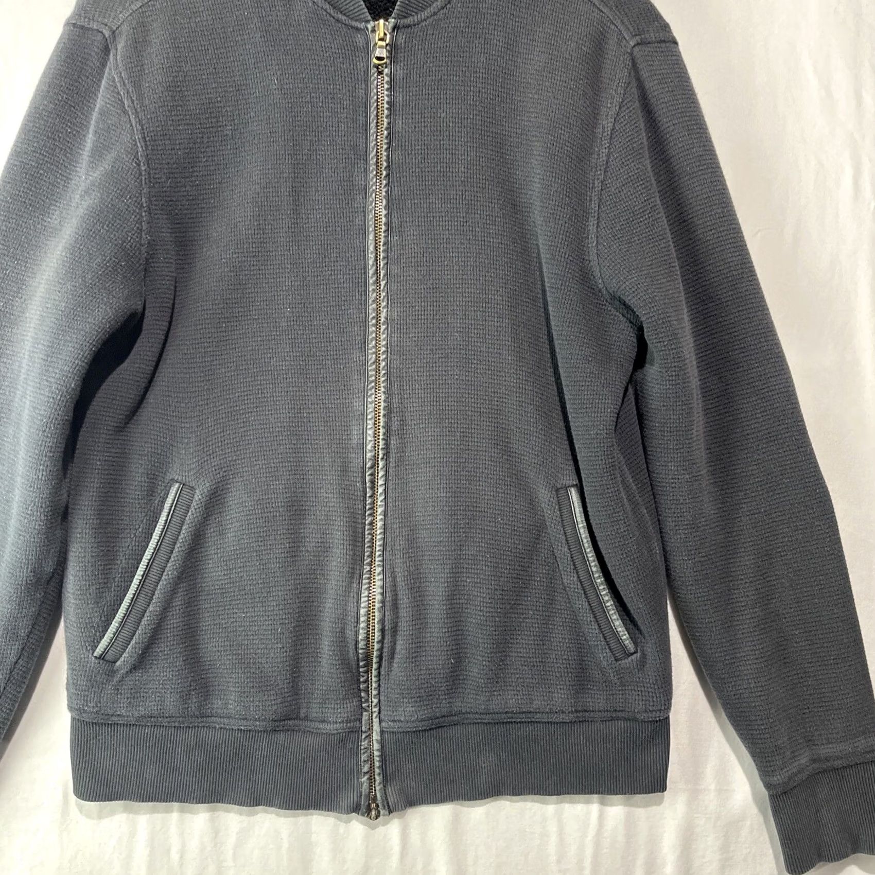 John Varvatos John Varvatos Jacket Mens Medium Thermal Waffle Knit Sherpa Lined Zip Bomber Jacket Size US M / EU 48-50 / 2 - 4 Thumbnail