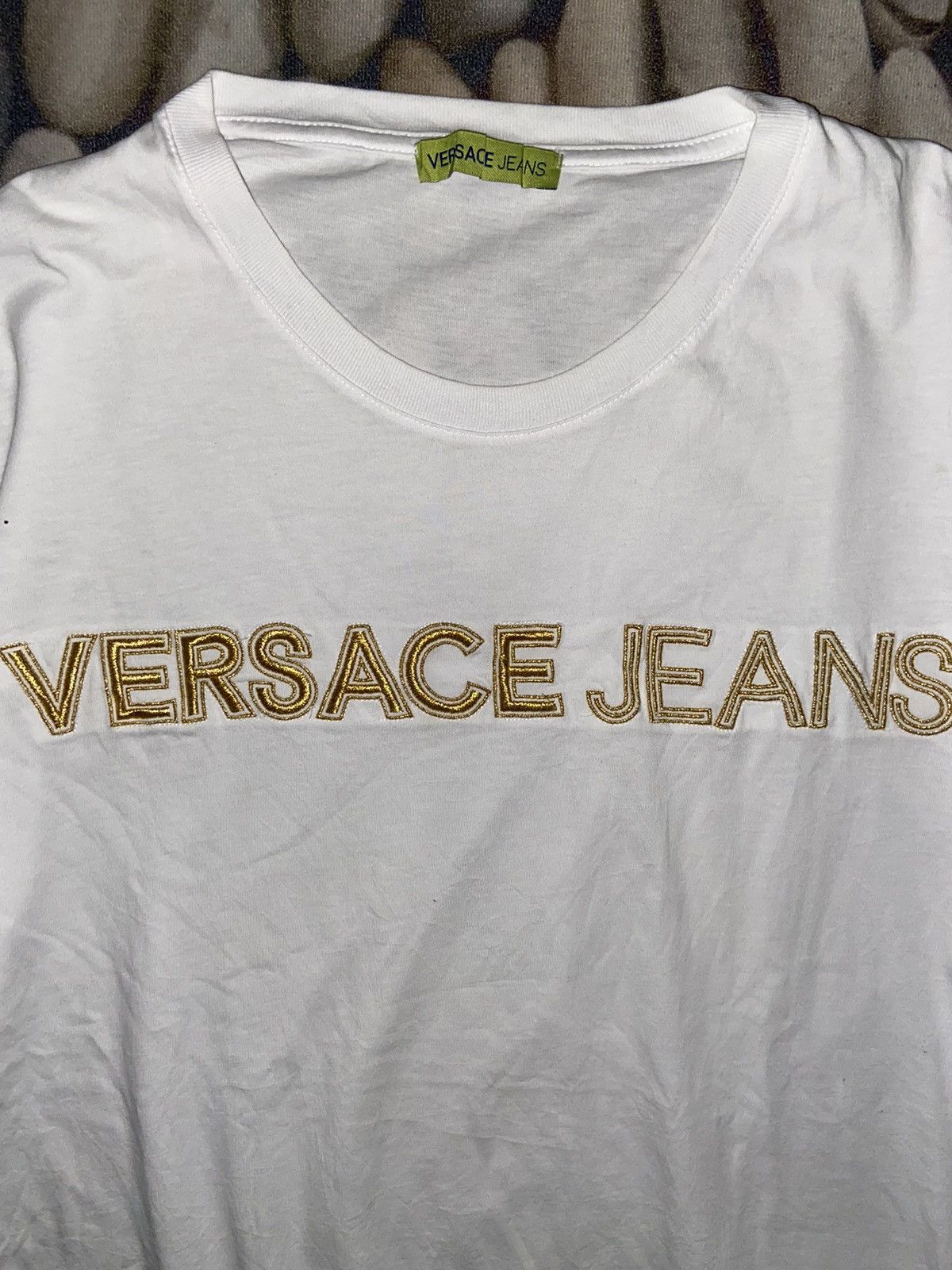 Versace VERSACE JEANS WHITE T SHIRT GOLD LOGO Size US L / EU 52-54 / 3 - 4 Thumbnail