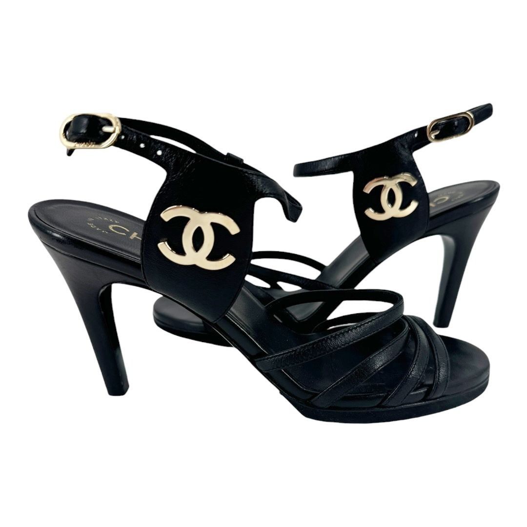Chanel Chanel CC Logo Lambskin Slingback Sandal Heels Size US 6.5 / IT 36.5 - 6 Thumbnail