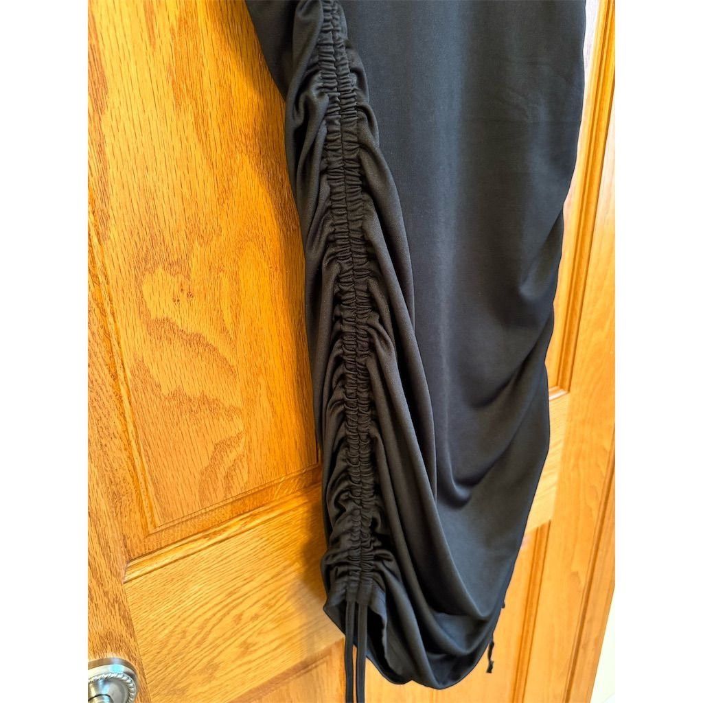 Shein SHEIN Women's Black Ruched Drawstring Bodycon Mini Dress Si Size M / US 6-8 / IT 42-44 - 3 Thumbnail