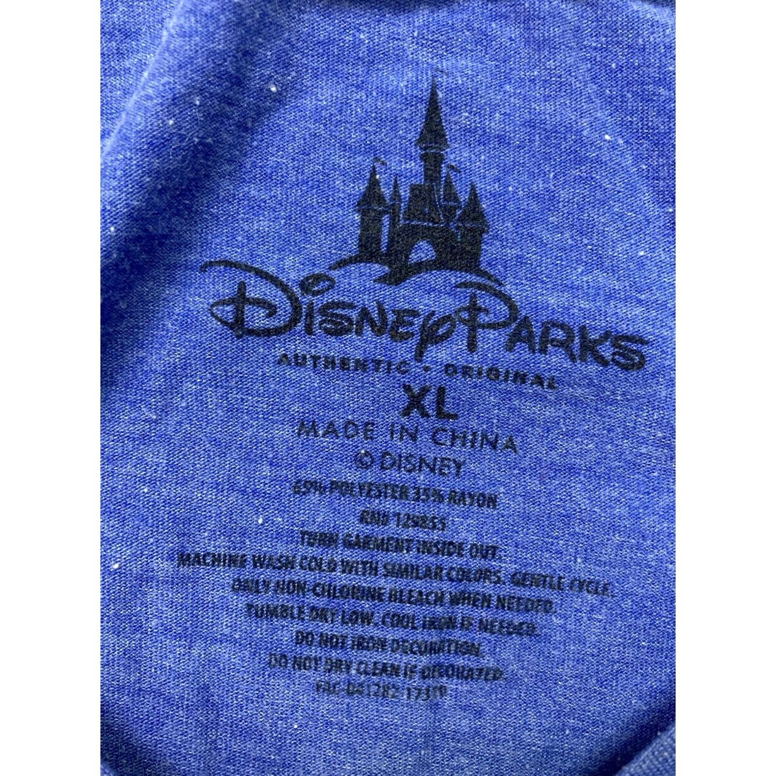 Disney Disney T-Shirt Women's XL Mickey Minnie Cartoon Colorful Retro World Showcase Epcot Blue Crew Neck Short Sleeve Casual Shirt Size XL / US 12-14 / IT 48-50 - 4 Thumbnail