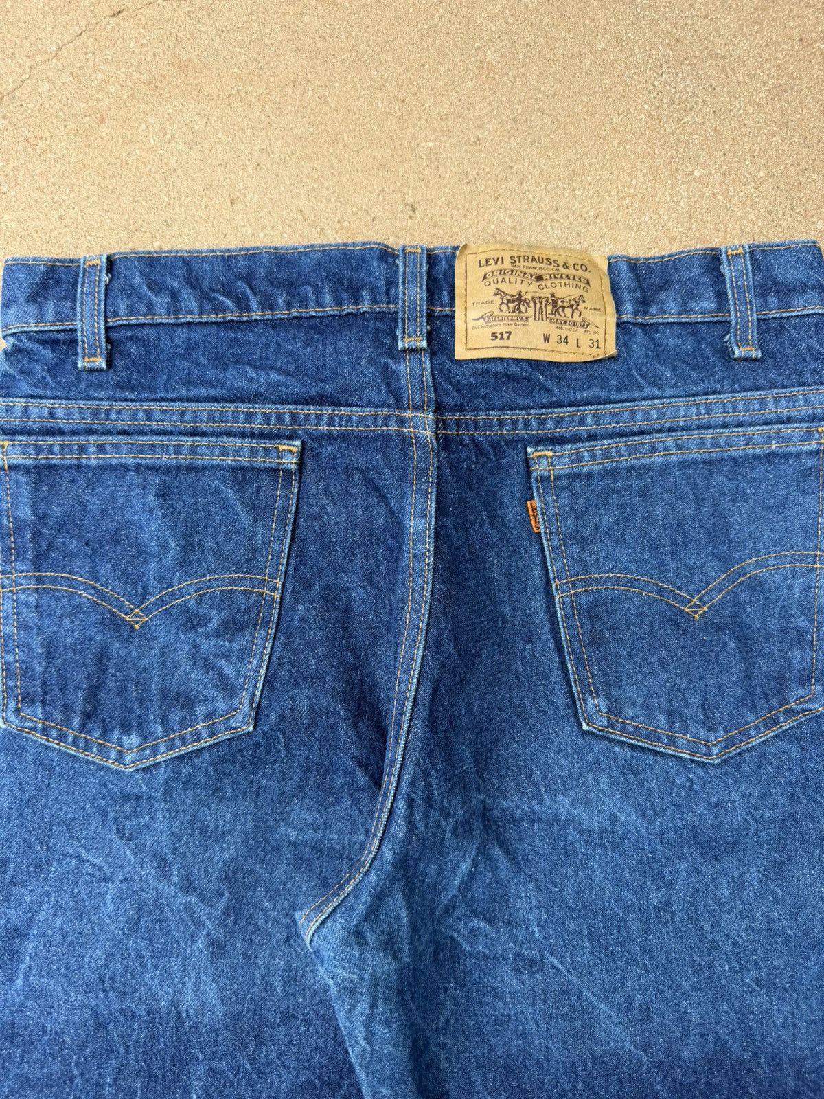 Levi's Vintage 90’s Levi’s 517 Orange Tab Bootcut Flare Jeans 33x31 Size US 33 - 7 Thumbnail