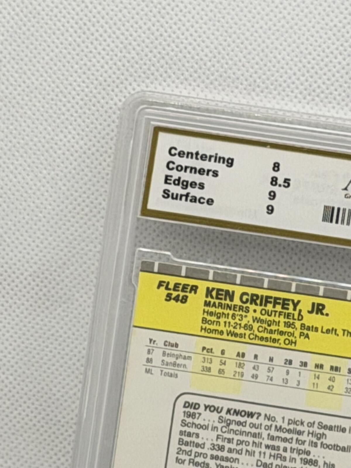 Golf le Fleur 1989 Fleer Ken Griffey Jr. #548 Rookie Baseball Card Graded Size ONE SIZE - 12 Thumbnail