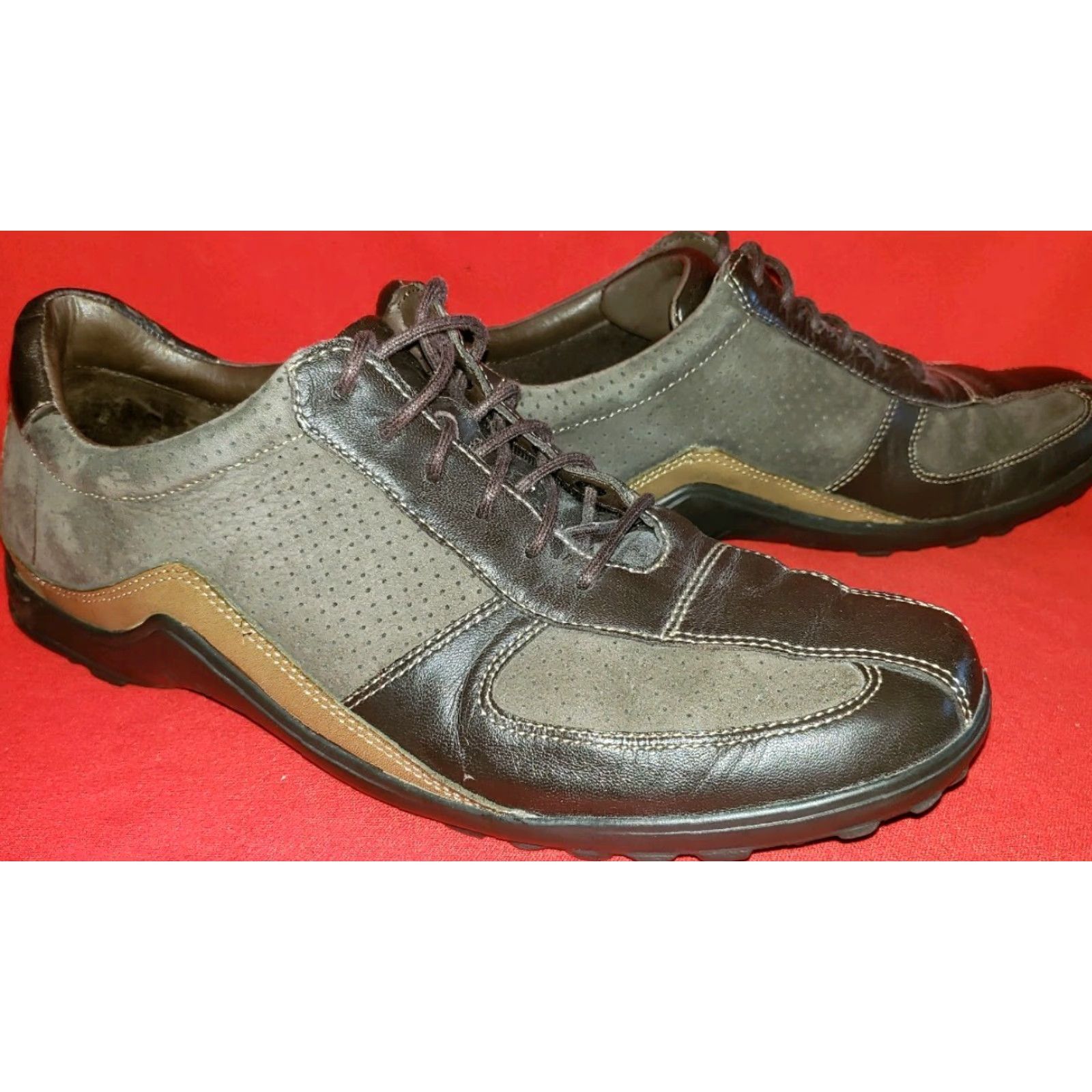 Cole Haan Cole Haan Men's Casual Sneakers Two Toned Leather Brown 9M Shoes Casual Comfortable Slip Resistant Lightweight Size US 9 / EU 42 - 6 Thumbnail