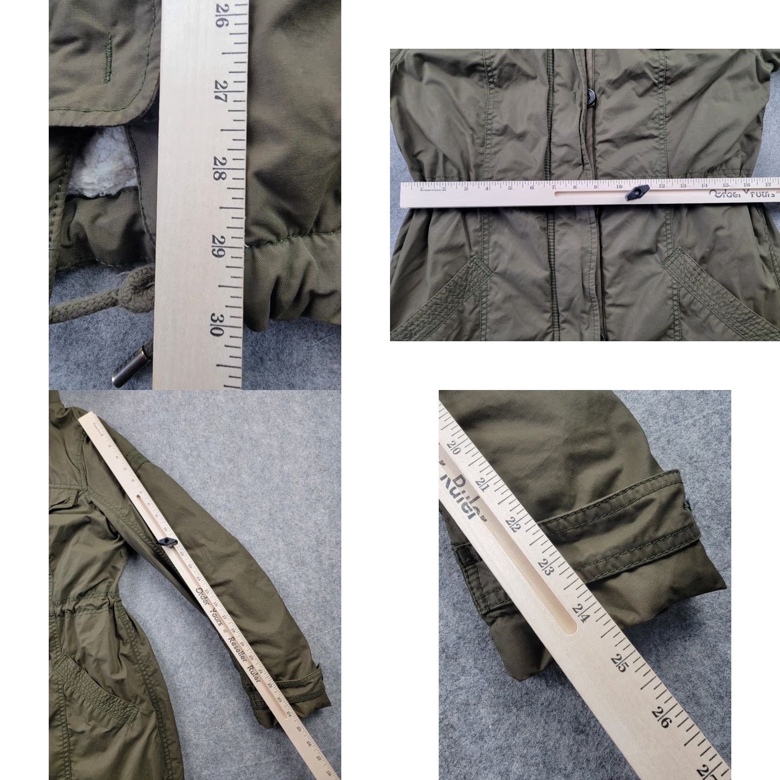 Abercrombie & Fitch Abercrombie & Fitch Coat Womens Large Green Parka Utility Hooded Y2K Size L / US 10 / IT 46 - 10 Thumbnail