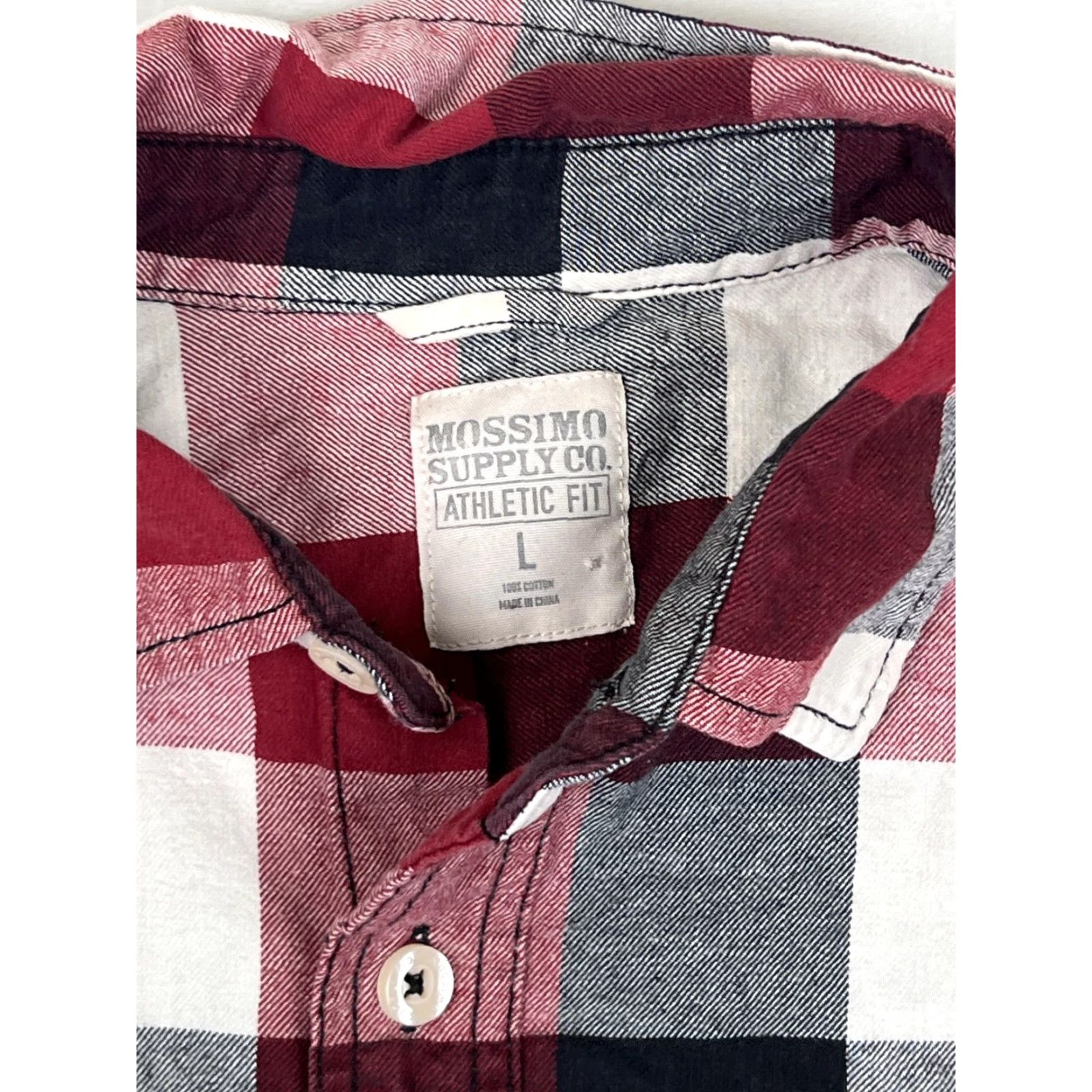 Mossimo Mossimo Supply Co Shirt Mens L Red Plaid Flannel Long Sleeve Button Up Athletic Fit Size US L / EU 52-54 / 3 - 3 Thumbnail