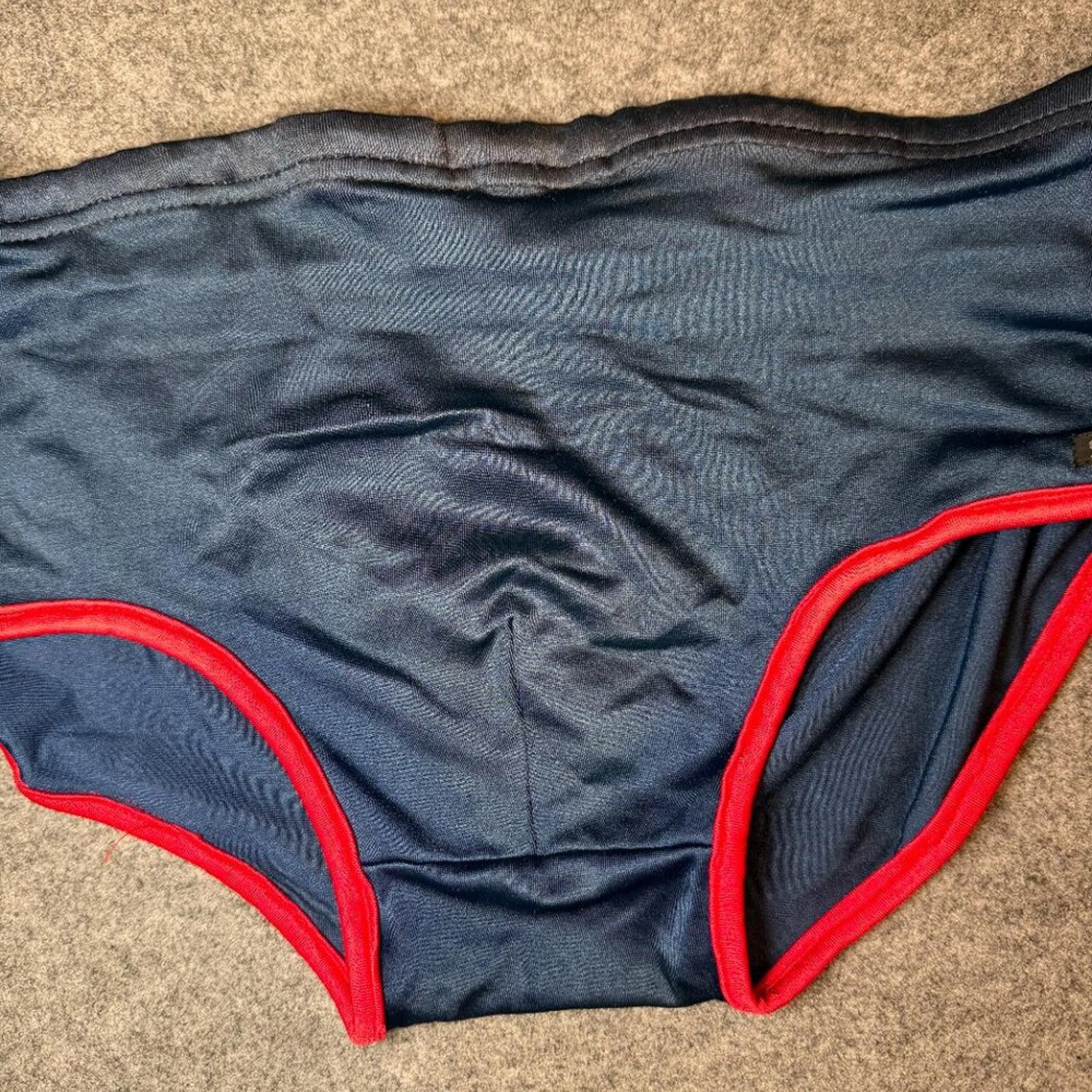 Other Vintage Gantner Men’s Swim Brief Size Medium – Navy/Red Trim Size US 32 / EU 48 - 4 Thumbnail