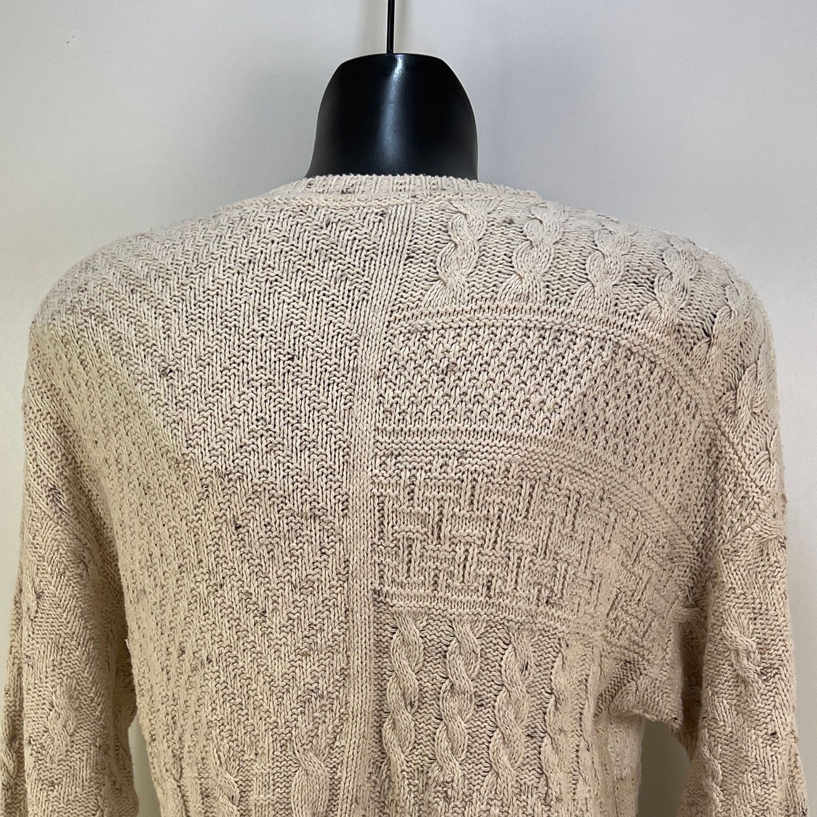 Vintage 90s Liz Wear Ivory Cotton Knit Oversized Crewneck Sweater Size US S / EU 44-46 / 1 - 6 Thumbnail