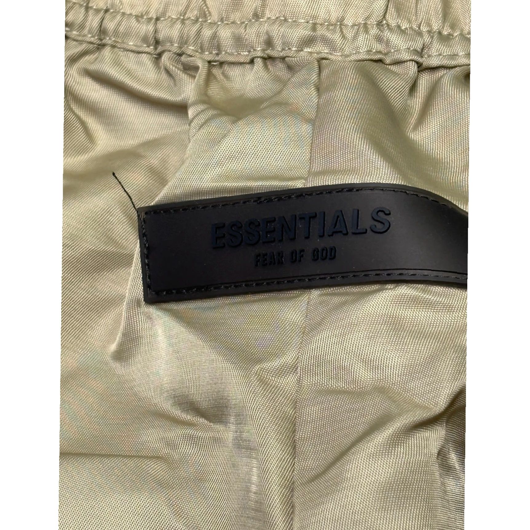 Vintage Fear of God Essentials Womens Nylon Volley Running Shorts XS Sage Green Elastic Waist Lightweight Athletic Jogging Gym Casual Womens XS Size 26" / US 2 / IT 38 - 2 Thumbnail