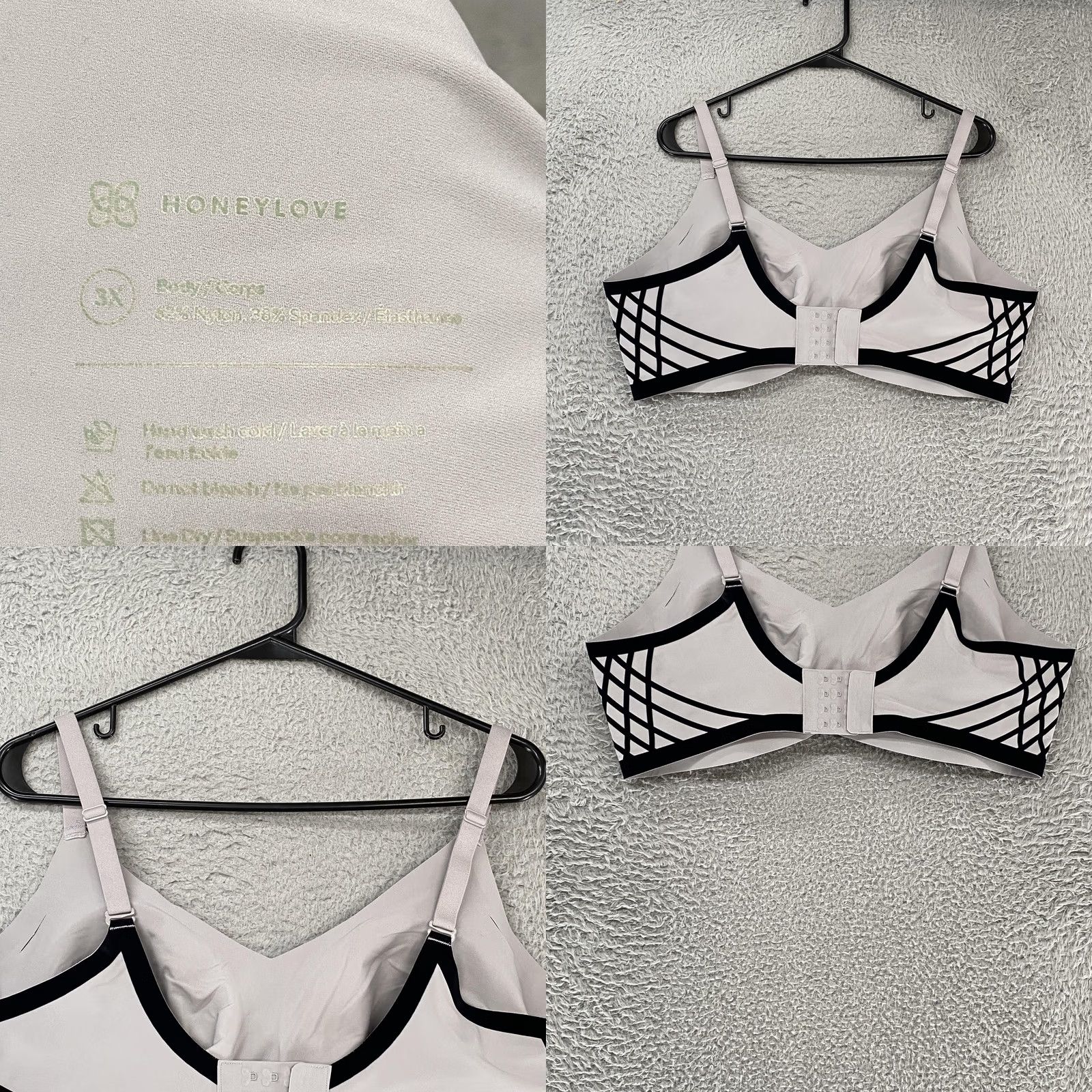 Silhouette Honeylove Silhouette Bra Womens 3X Gray Wire Free Lightweight Smoothing Size ONE SIZE - 8 Thumbnail