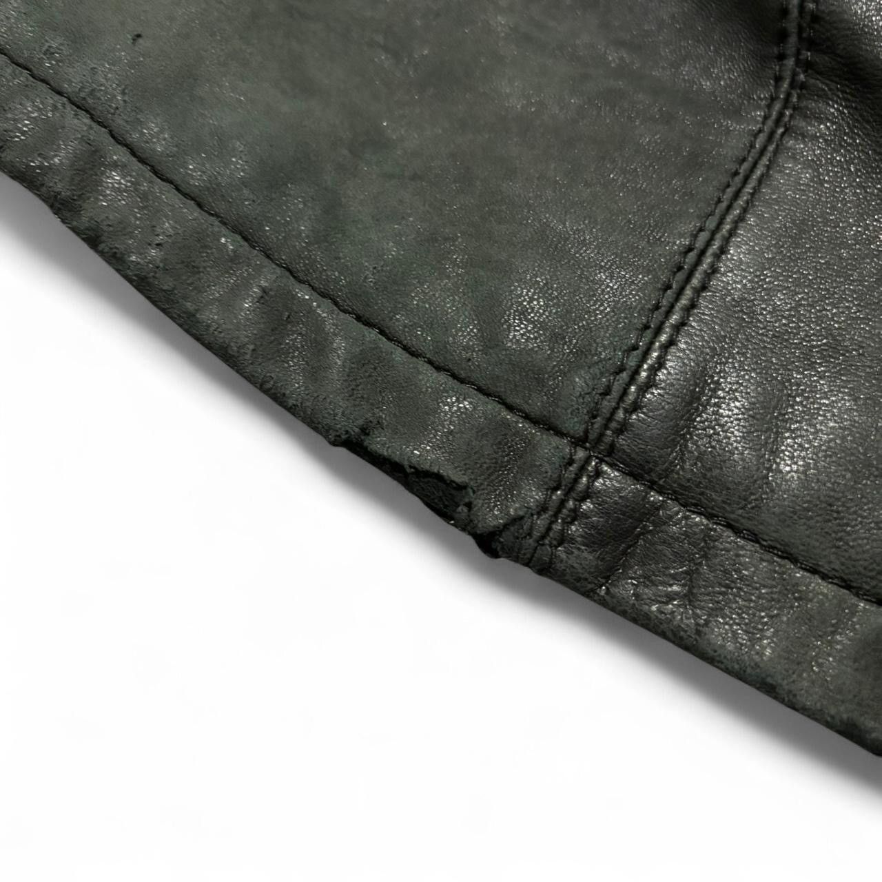 Danier Vintage 90s Danier Faded Green 100% Leather Zip-Up Jacket XL Size US XL / EU 56 / 4 - 4 Thumbnail