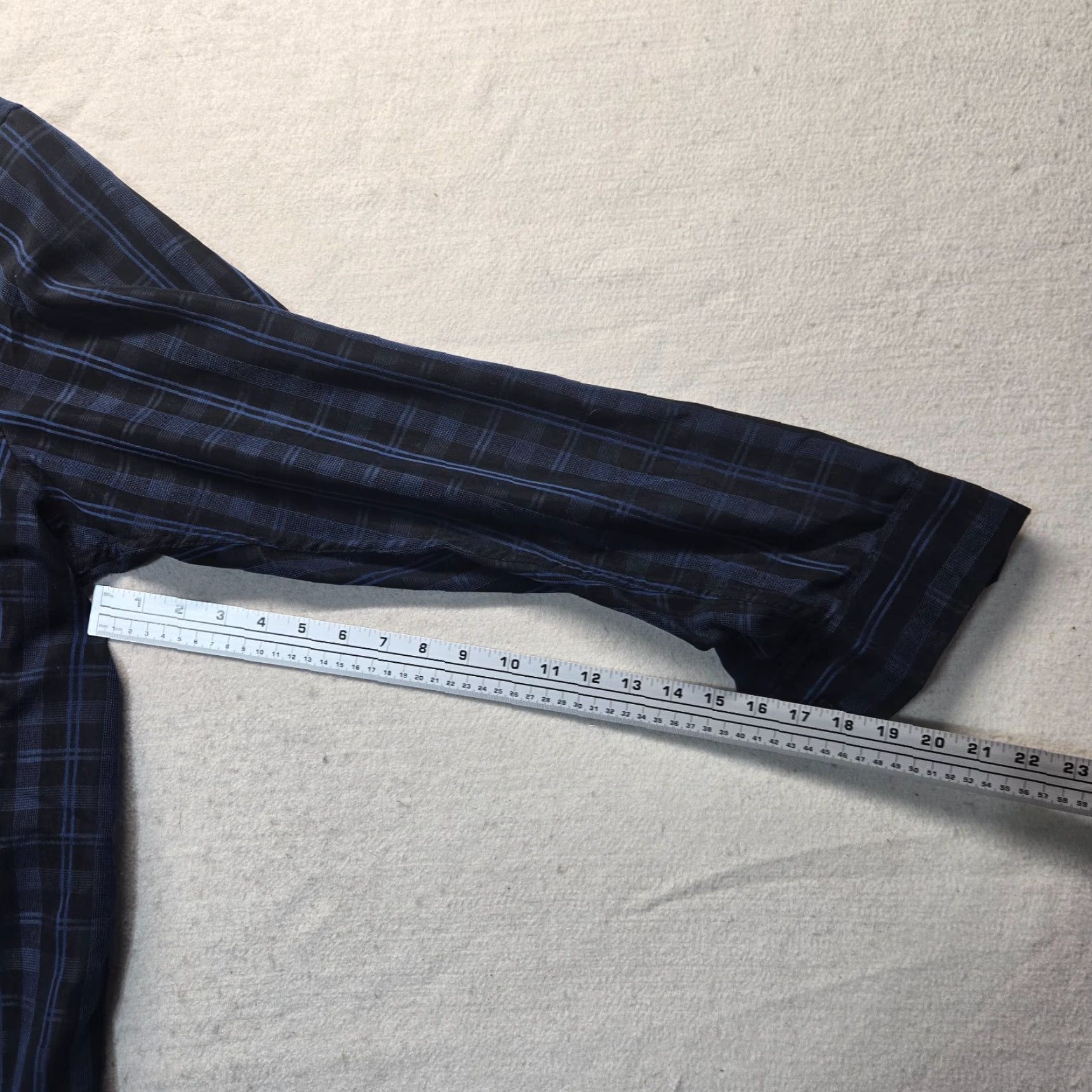 George GEORGE Shirt Adult Mens Size XL Plaid Long Sleeve Button-Up Cotton Blend Black/Blue 46-48 Modern Casual 90s? Size 46R - 5 Thumbnail