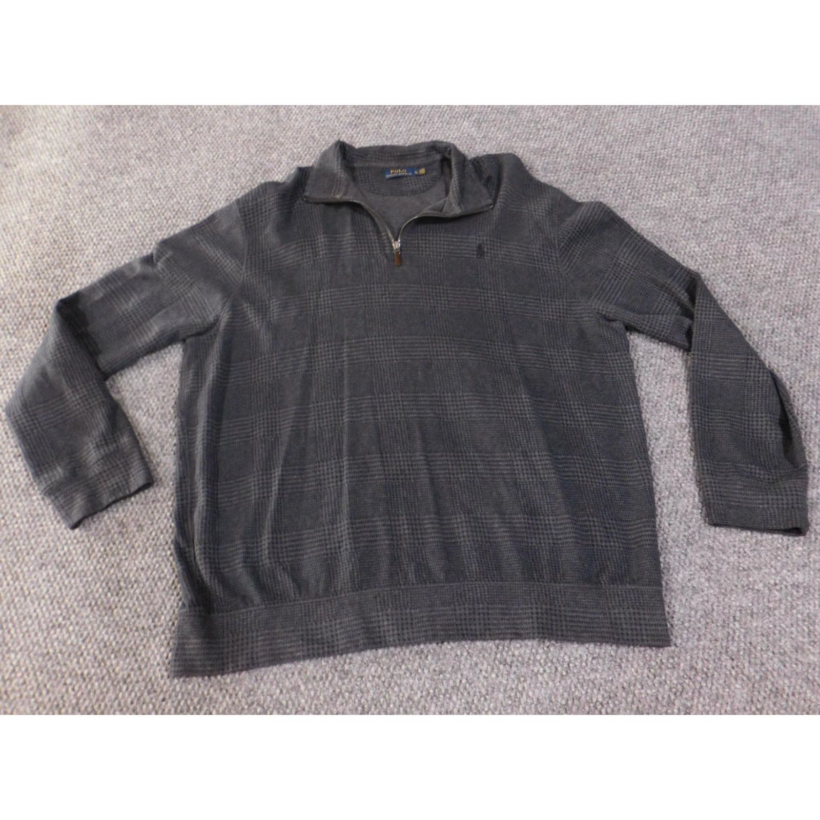 Polo Ralph Lauren Polo Ralph Lauren Sweater XL Gray Plaid Half Zip Pullover Checkered Classic Preppy Mens Size US XL / EU 56 / 4 - 2 Thumbnail