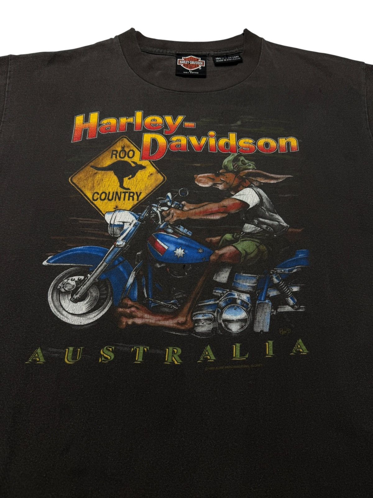Harley Davidson Vintage 1992 Harley Davidson Australia Tee Shirt Size US L / EU 52-54 / 3 - 3 Thumbnail