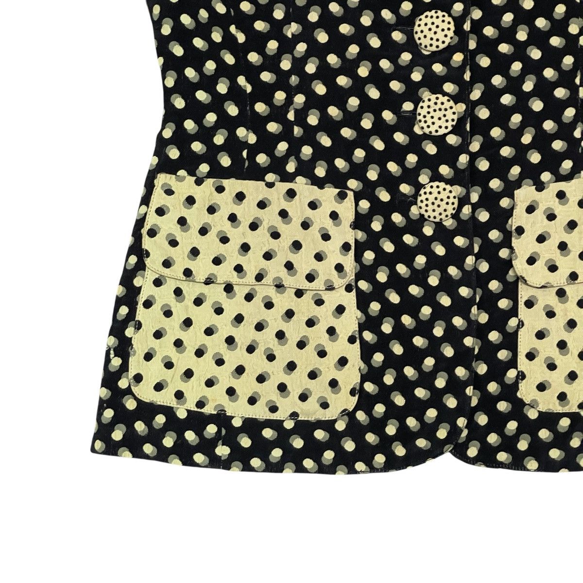Vintage 80s Lolita Lempicka Paris Polka Dot Fitted Blazer Jacket Size M / US 6-8 / IT 42-44 - 4 Thumbnail