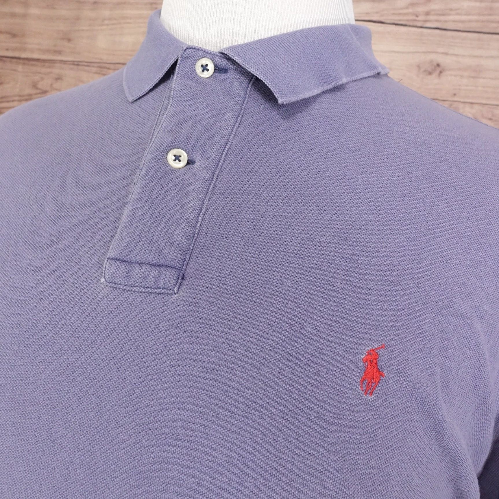 Polo Ralph Lauren VINTAGE Polo Ralph Lauren Polo Shirt Mens XL Purple Red Pony Classic Fit Casual 100% Cotton Men Size US XL / EU 56 / 4 - 2 Thumbnail