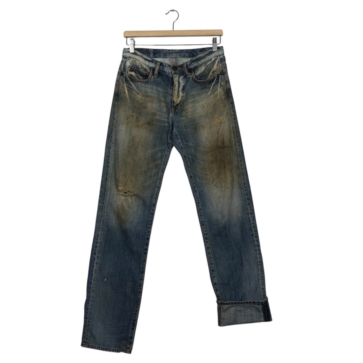 Japanese Brand SHIPS 1975 Repro Workwear Jeans – Destroyed Knees Grime Fade Size 30" / US 8 / IT 44 - 15 Thumbnail