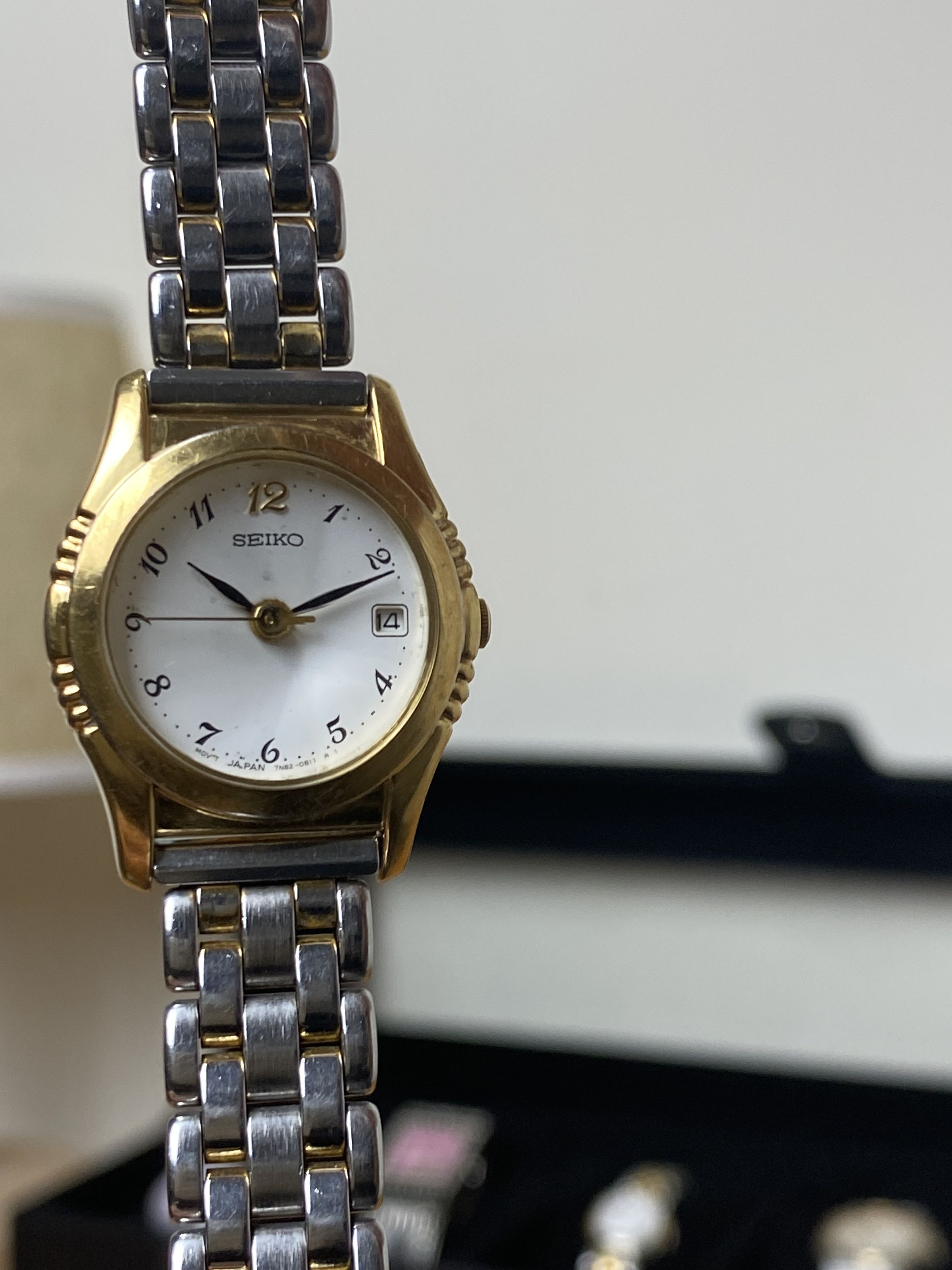 Seiko × Vintage 💥 Vtg 90's Seiko Gold Faceted Crystal Size ONE SIZE - 4 Thumbnail