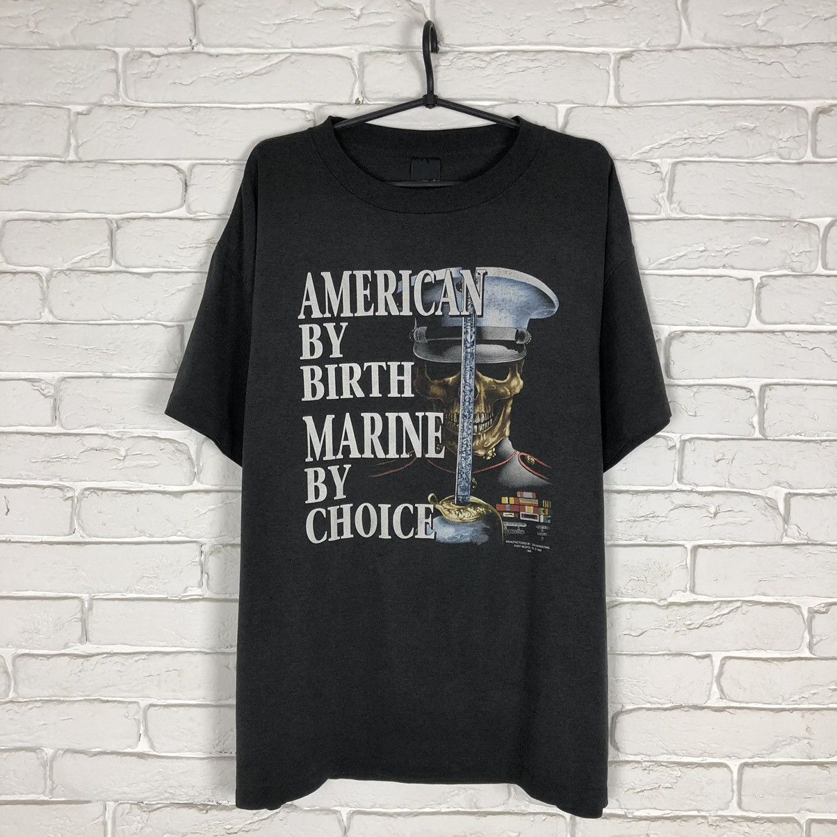 Harley Davidson × Vintage 3D Emblem 1992 American by Birth Marine by Choice tee tshirt Size US XXL / EU 58 / 5 - 1 Thumbnail
