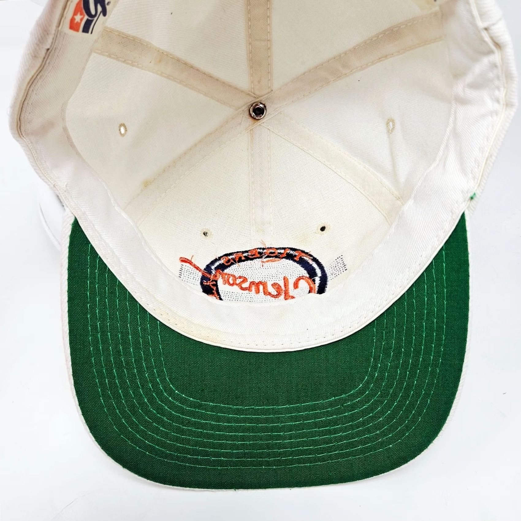 Etro The Game Clemson University Tigers Retro Circle Adjustable Snapback Hat Cap 90s Womens Mens Unisex Adults White Cotton Solid Casual Sports University Size ONE SIZE - 6 Thumbnail