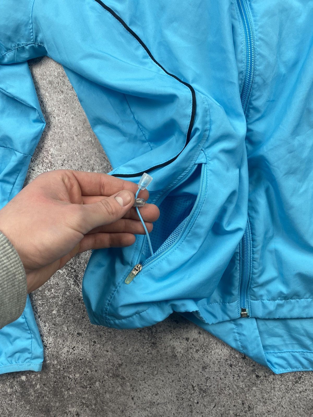 Nike × Vintage Vintage Nike Y2K light blue swoosh drill windbreaker 00’s Size US M / EU 48-50 / 2 - 7 Thumbnail