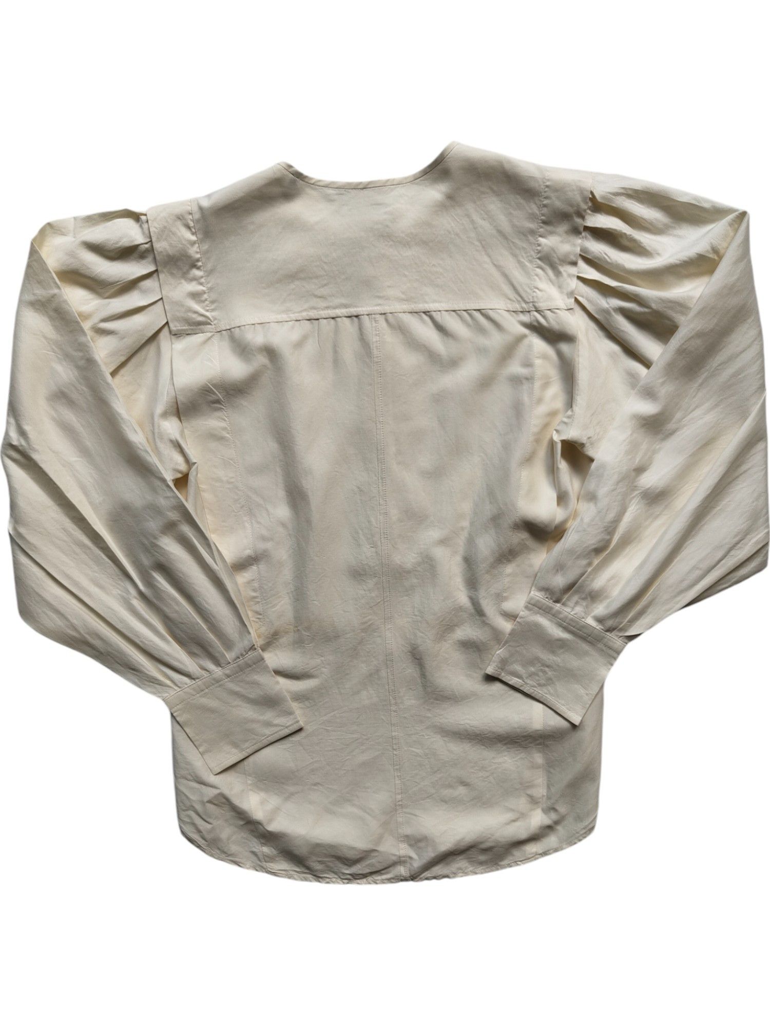 Isabel Marant Creme Cotton Round Neck Blouse Size XS / US 0-2 / IT 36-38 - 2 Thumbnail
