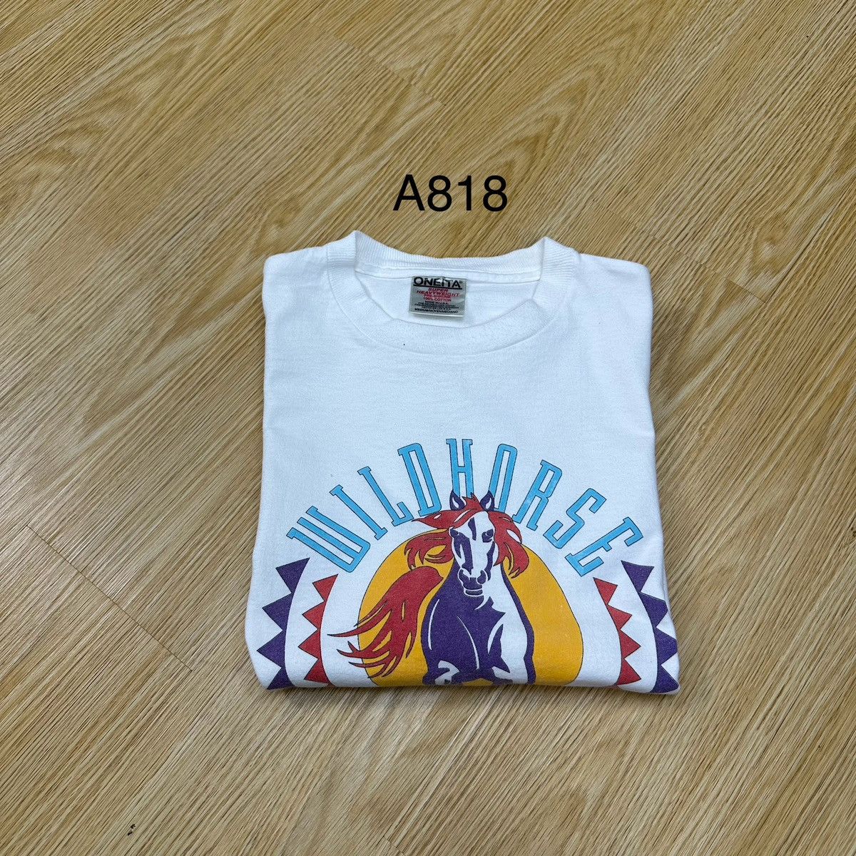 Vintage Vintage Onieta Made In Usa Wildhorse Tshirt A818 Size US M / EU 48-50 / 2 - 11 Thumbnail