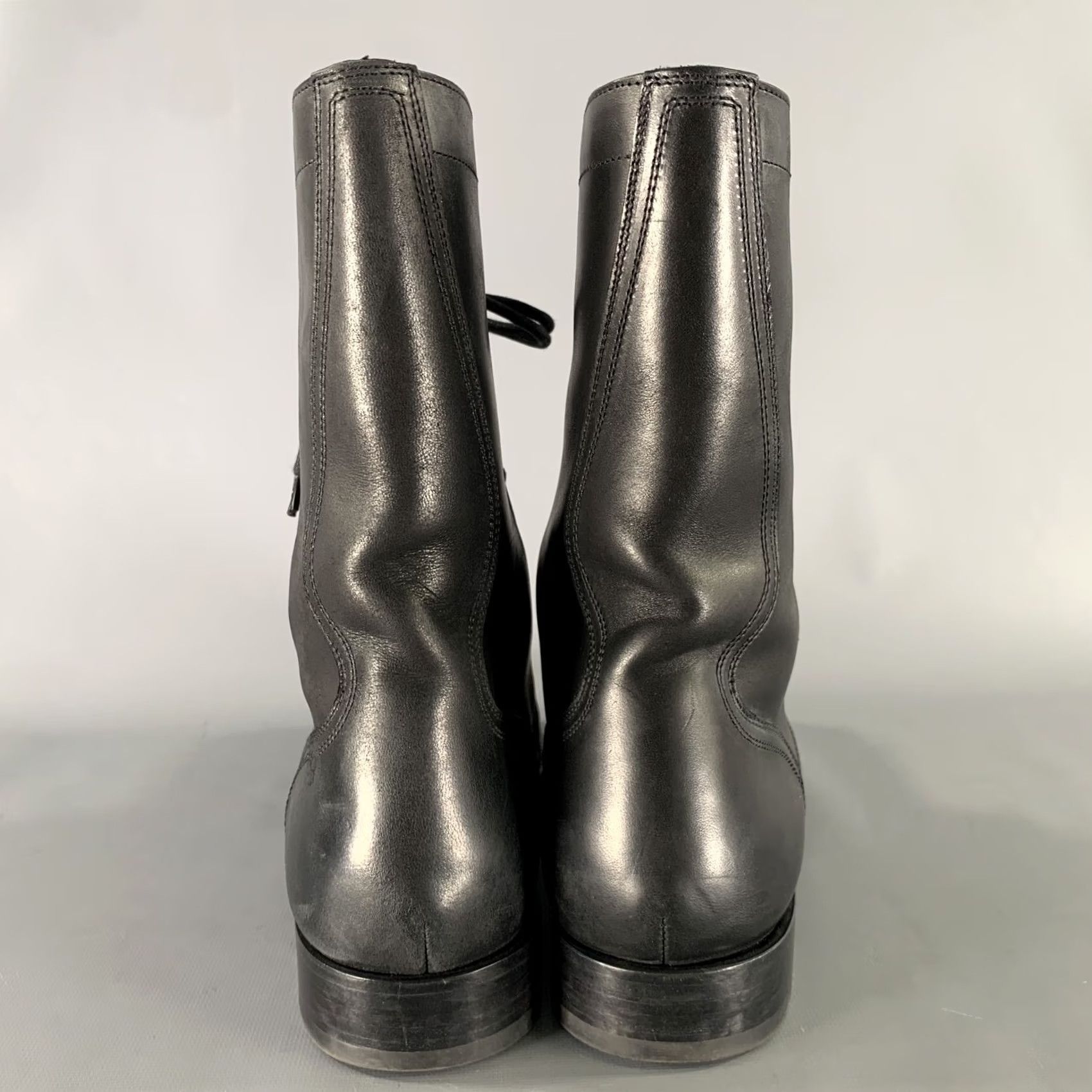 Alexander McQueen ALEXANDER MCQUEEN Size 9.5 Black Leather Lace Up Boots Mens Adult Shoes Leather Black 9.5 Boots Size US 10 / EU 43 - 3 Thumbnail