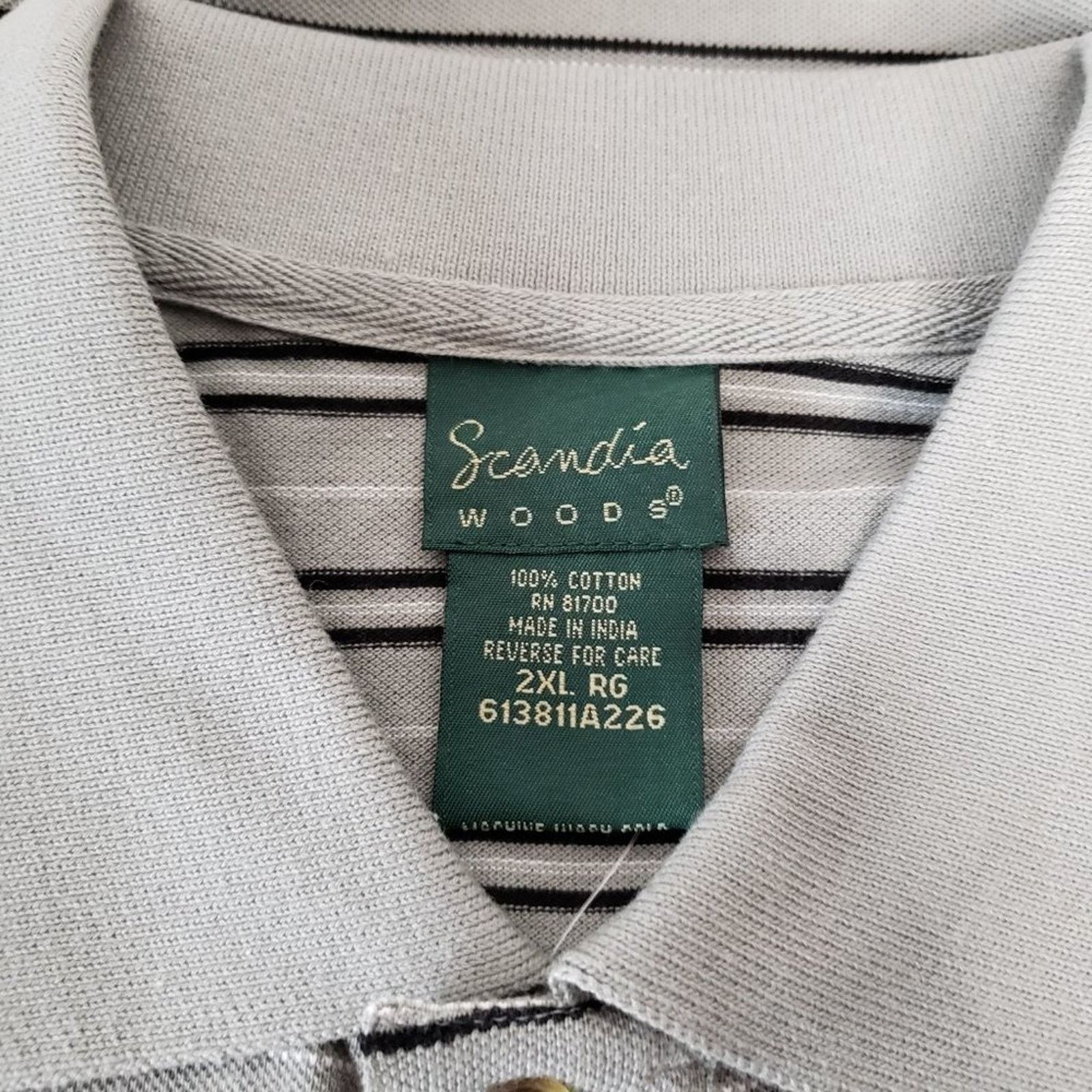 Designer Scandia Woods Stripe Button Top Spread Collar Golf Polo 2XL Size US XXL / EU 58 / 5 - 4 Thumbnail
