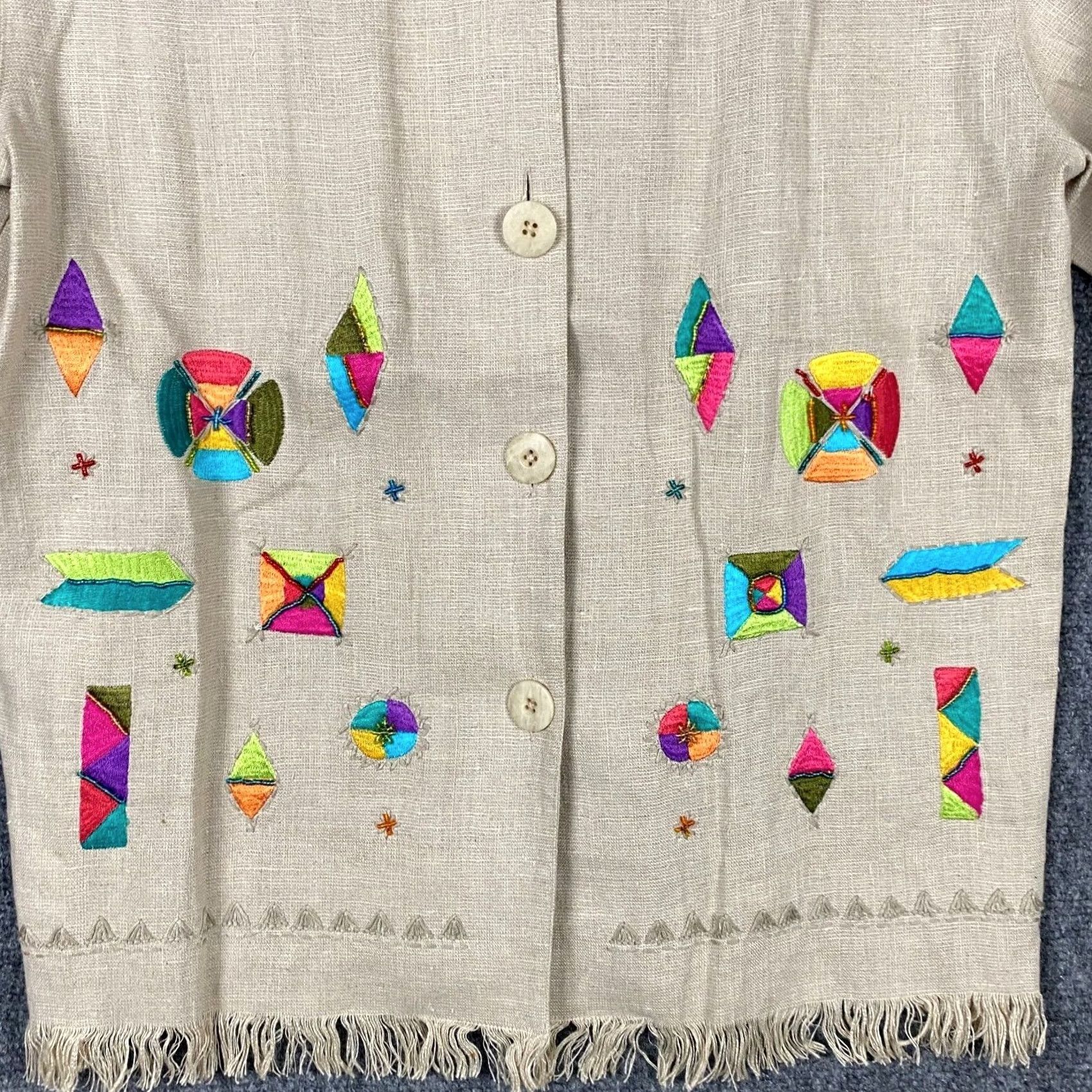 Vintage I.B. Diffusion Button Up Short Sleeve Top Size 6 Beige Womens Adults Size M / US 6-8 / IT 42-44 - 2 Thumbnail