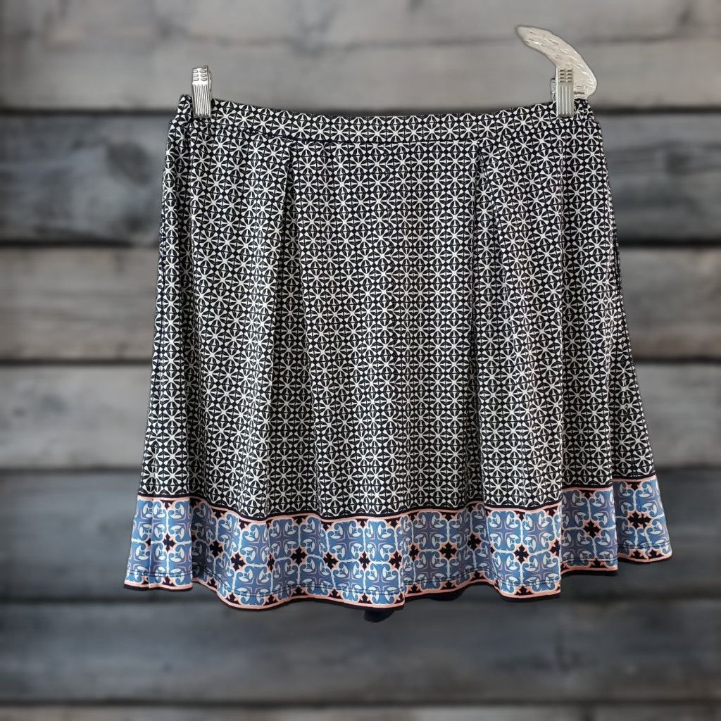 Vintage Max Studio Womens Pleated Skirt Sz Large Blue White Pull On Size 36" / US 14 / IT 50 - 1 Thumbnail