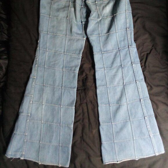 Other Vintage Brittania Patchwork Window Pane Flare Bell Jeans Size US 34 / EU 50 - 9 Thumbnail
