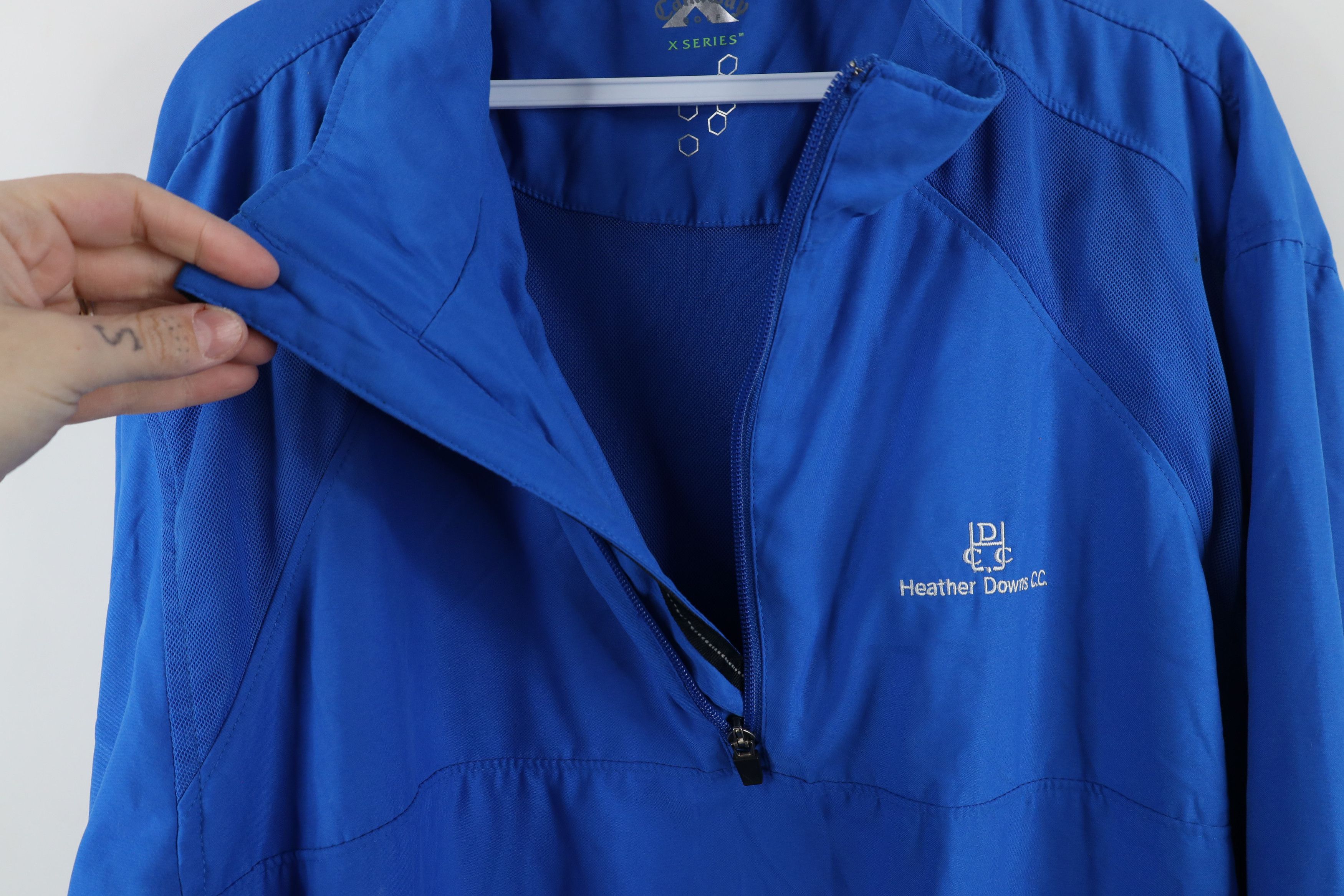 Vintage Callaway Golf Downs CC Half Zip Pullover Jacket Royal Blue Size US XXL / EU 58 / 5 - 10 Thumbnail