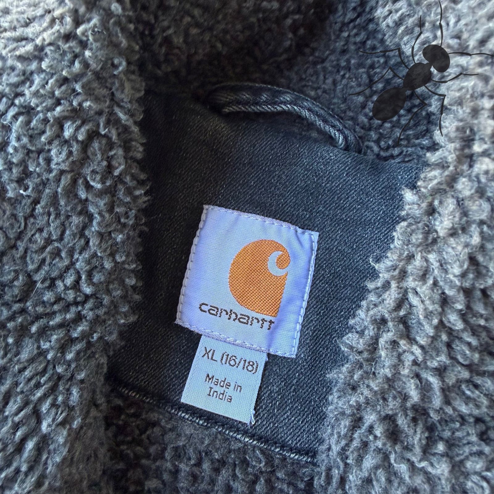 Carhartt × Vintage Carhartt BLK faded black sherpa trucker work wear jacket Size US XL / EU 56 / 4 - 5 Thumbnail