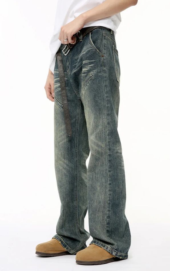 Japanese Brand × Jean Male Jeans Vintage Washing Straight Denim Size US 31 - 5 Thumbnail