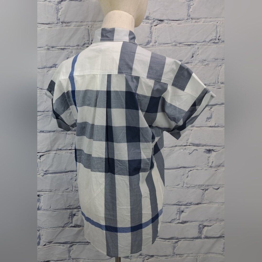 Burberry NWT Burberry Womens Button Down Shirt White Blue Check Shor Size S / US 4 / IT 40 - 8 Thumbnail
