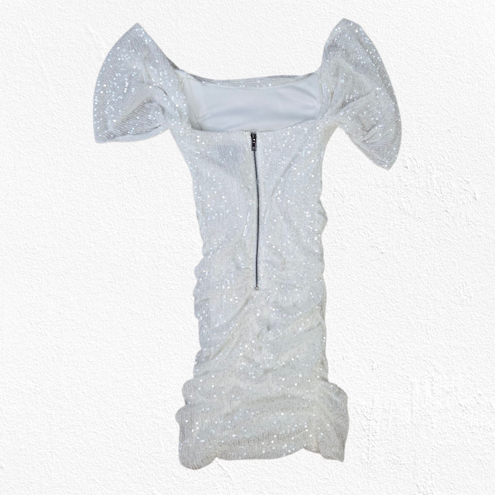 Other White Sequin Off-Shoulder Mini Dress Size Small Size S / US 4 / IT 40 - 9 Thumbnail