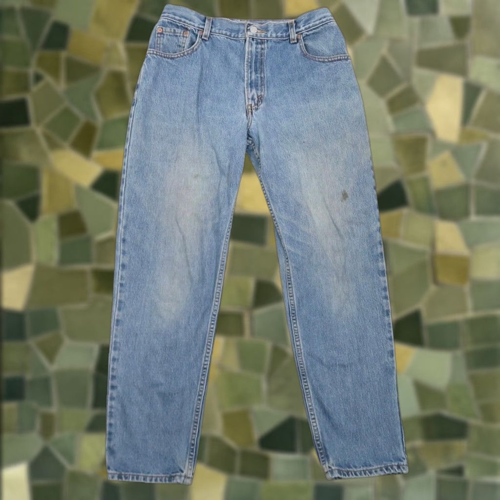 Levi's VINTAGE Levi's 550 Classic Relaxed Straight Jeans Womens 12 Light Wash Blue Denim 100% Cotton 90s Style Girls? Size 34" / US 12 / IT 48 - 1 Thumbnail